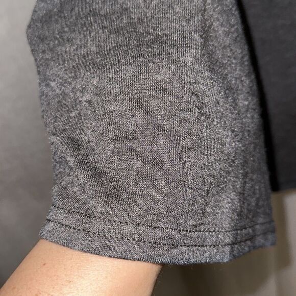 Delta M Charcoal Gray Silver Black Gaming Short Sleeve Cotton Blend Tee - Picture 7 of 12